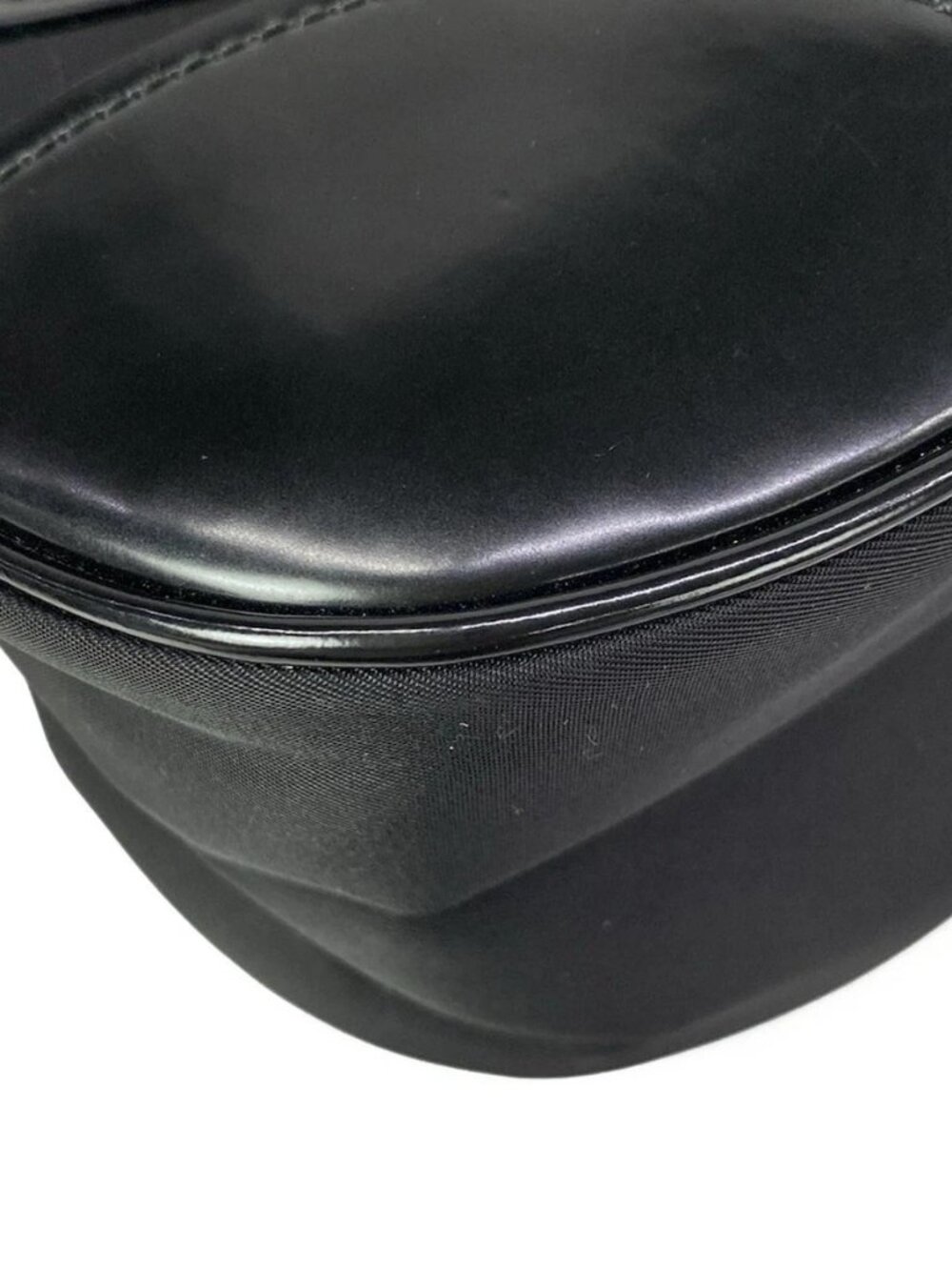 PRADA - Black Nylon Leather Handbag - Picture 4 of 16